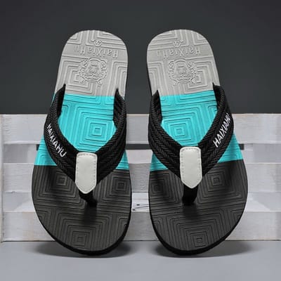 WTEMPO zomerslippers voor heren, casual dikke bodem, zachte bodem, antislip slipper, strandschoenen voor binnen 45 blue