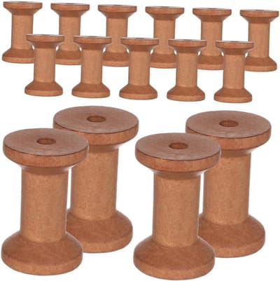 Houten Klost - Garen Spoelen - Naaigaren Organiseren - Robuuste Constructie - 25 Stuks - Lichtbruin