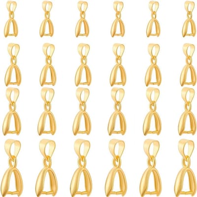 Dailygoody - Messing Hanger Sluitingen - 120 Stuks - Gouden Clip Bail - Ideaal voor Sieraden Maken - Goud - Connectoren voor DIY - Bead Hangers
