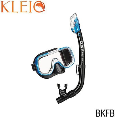 TUSAsport UC2022 Mini-Kleio Dry Snorkelset (Jeugd 6–12 jaar) | Comfortabel Junior Masker & Volledig Dry-Top Snorkel voor Veilige & Leuke Snorkelavonturen