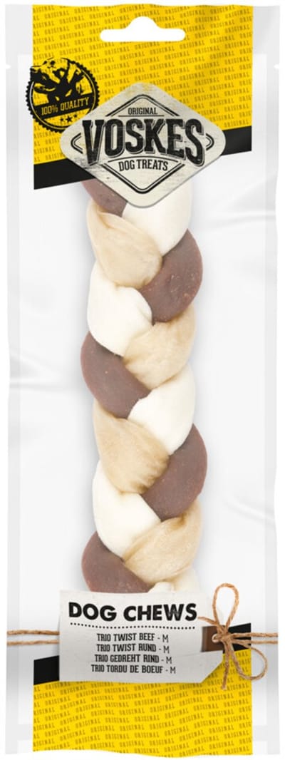 Voskes Hondensnack Twist Trio Rund M - 10 x - Voordeelverpakking