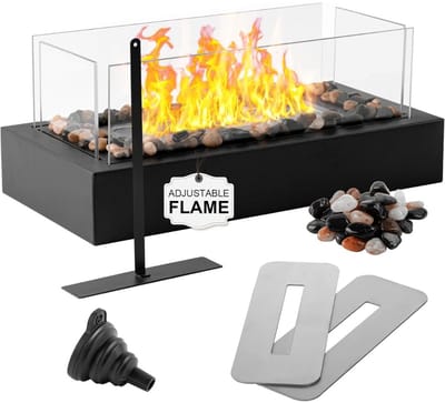 CRLYN® Tafelhaard - Gaslantaarn - Sfeerhaard Binnen & Buiten - Zwart