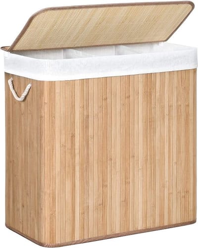 MAZAZU Wasmand met 3 secties - Katoen - Bruin - ‎60x40x61.5
