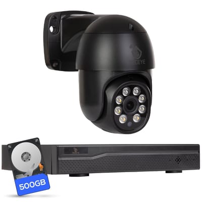 Teceye Compleet Camera Beveiliging Set met 1x PTZ POE Camera - Beveiligingscamera - Beveiligingscamera binnen - Beveiligingscamera buiten - CCTV Camera systeem - Beveiligingscamera set - Bewakingscamera set