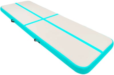 Airtrack - 4 Meter – Opblaasbare Gymnastiekmat - Turnmat - Speelmat - Speelmat - Yogamat - Luchtmat voor Turnen - Waterdicht - Inclusief Pomp - Groen