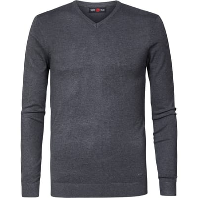 Petrol Industries - Heren Essential V-Neck Knit  - Grijs