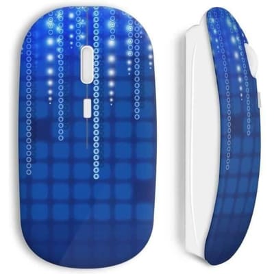 Souris Sans Fil - MANIACASE - Blue pixel style - USB Wifi - Compatible Mac et PC - Couleur Bleu