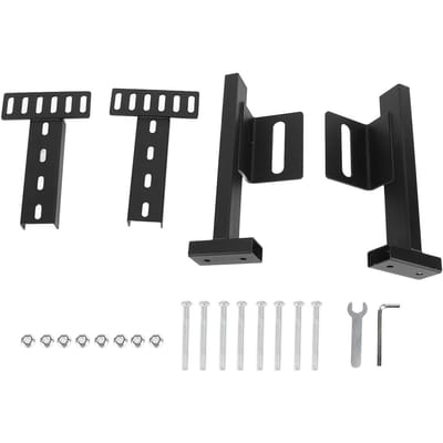 Supports de tête de lit réglables, kit de supports de tête de lit avec kit d'extension de pied de lit pour lit en métal noir