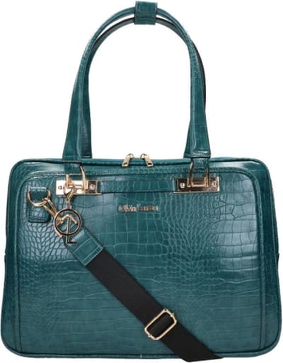 Olivia Lauren Billie Dames laptoptas - 15 inch - Werktas A4 - Kunstleer - Blauw Croco