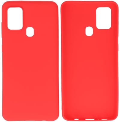 Hoesje Geschikt voor de Samsung Galaxy A21s - Backcover Color Telefoonhoesje - Rood