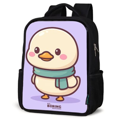 NoBoringSuitcases.com® - Rugzak zwart - Schooltas jongen & meisje - Eendenkuiken - Rugtas voor school - Boekentas kind - Schoolrugzak - Kinderrugzak