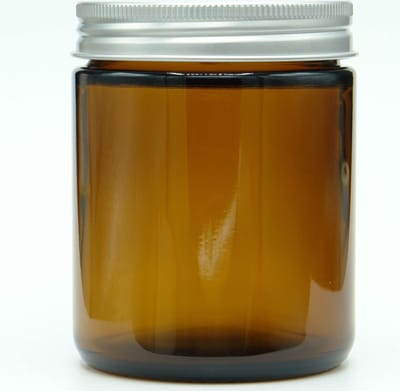 Pot 250ml Glas Leeg 1 stuk - Lege Glazen Pot met Schroefdeksel - Bruin, Amber - Aluminium Schroefdeksel
