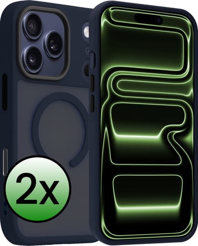 Hoesje 2 Stuks - Geschikt voor iPhone 17 Pro / 18 Pro - Magsafe Compatible - Sterk & Shockproof - Back Cover - Shock Proof Case - Telefoon Hoes - Donkerblauw