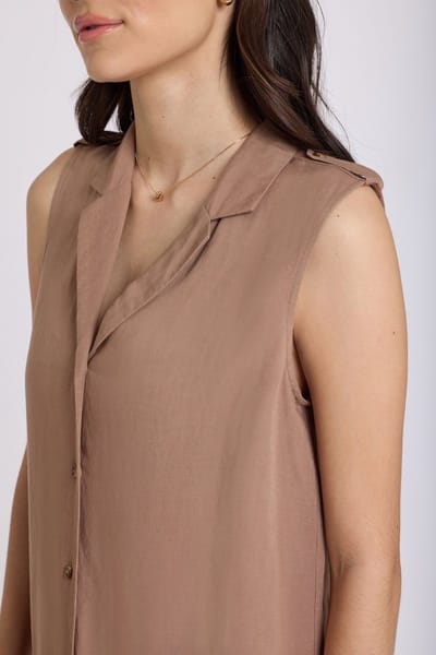 Gabrielle Mouwloze Linnen Blouse