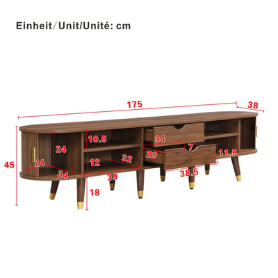 Walnoot Kleur Mdf Tv Meubel 175 38 45cm Woonkamer Gebruik
