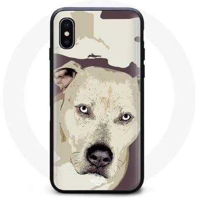 Coque - MANIACASE - Iphone XS Max - Souple - Chien de Pitbull - Blanc blanc