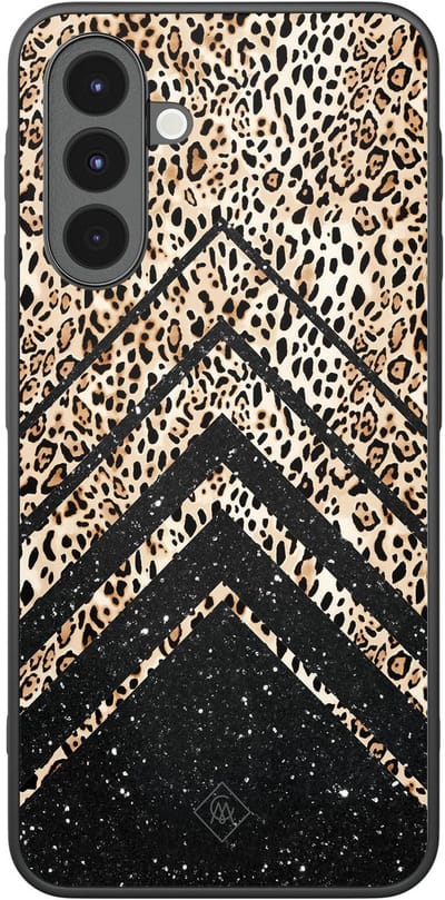 Casimoda® hoesje - Geschikt voor Samsung Galaxy A16 - Chevron Luipaard - Zwart TPU Backcover - Luipaardprint - Zwart