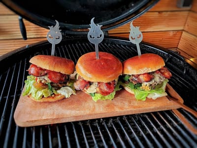Burgerspiesen - Grillspiesen Serveerspiesen - Burgers Grillen - Roestvrij Staal - 6 stuks 18 cm - Zilver