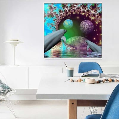 Diamant schilderij ronde planeet diamant borduurwerk schilderachtige steentjes foto's diamant kunst 30x30CM gray