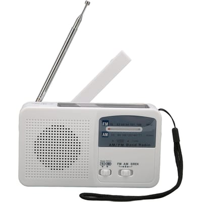 Zonne-Handkurbelradio Multifunctioneel Draagbaar Oplaadbaar Noodradio met LED-Zaklamp voor wit