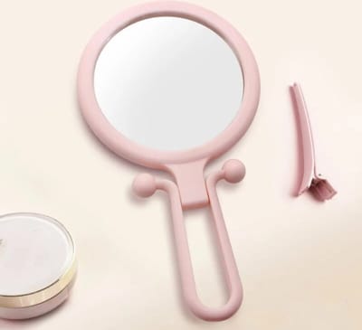 Make Up Spiegel - Rond - 2x Vergrootspiegel - Handheld - Opvouwbare Make-upspiegel met handheld/standaard - Delago