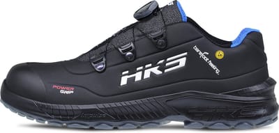 HKS Barefoot Feeling BFS 70 BOA S3 werkschoenen - veiligheidsschoenen - safety shoes - laag - heren - dames - composiet - antislip - ESD - lichtgewicht - Vegan - zwart/grijs/blauw maat 38