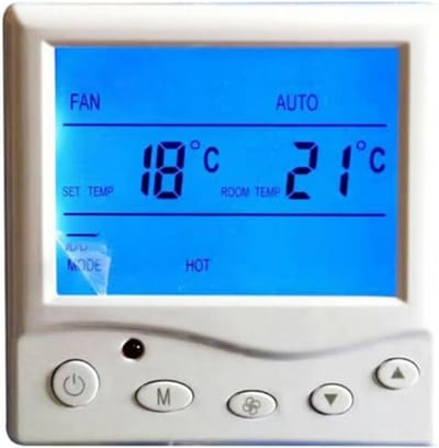 Digitale Thermostaat - Programmeerbaar Bedieningspaneel - Vloerverwarming Regelen - Vlamvertragend Materiaal - 6 x 86 x 35 cm - Zwart