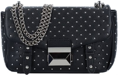 SEIDENFELT MANUFAKTUR Schoudertas Jomala Crossbag Black With Tiny Rivets Zwart