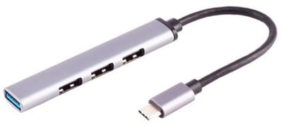 USB hub (USB-C) | 4x USB-A | USB2.0/USB3.0 | slim design | aluminium | 0,10 meter