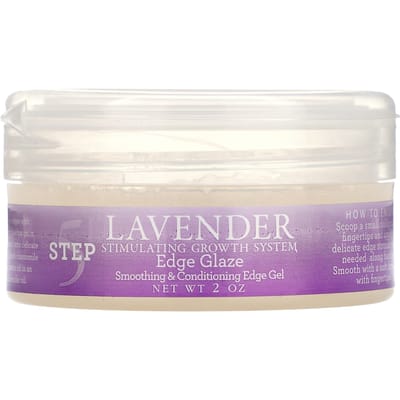 Camille Rose, Lavender, Edge Glaze, Smoothing & Conditioning Edge Gel, 2 oz white