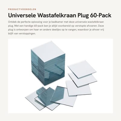 Dailygoods- Wastafelplug Universeel - Afvoerstop - Korfplug - Roestvrij Staal - Rubber - Hoogte 40 mm - Afvoerplug