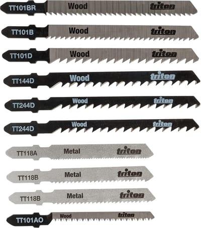 Decoupeerzaagbladen set - Zagen assortiment - Hout metaal zagen - T-schacht opname - 10 delig - Zwart
