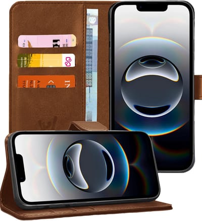 Hoesje geschikt voor iPhone 16e - Portemonnee Book Case Bruin