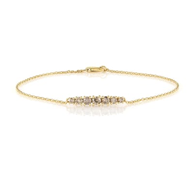 Cavill - Luxe Zilveren Armband - 925 Sterling Zilver - 0,40 Ct Champagne Diamant - Ronde Briljant Slijpsel - Elegant Sieraad Dames - Karabijnsluiting