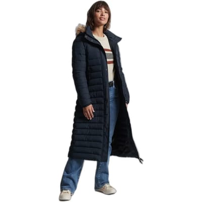 Superdry - Superlange Fuji jas - Dames - Gewatteerde jassen