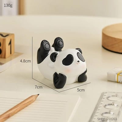 Statuette Panda en Résine & Artisanat Sculpture Style Moderne Accessoires Décoration Maison Figurines Miniatures Ornements Bureau white