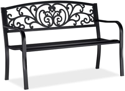 tuinbank - 2 personen - 127 cm breed - metaal - zwart