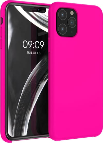kwmobile telefoonhoesje geschikt voor Apple iPhone 11 Pro - Hoesje met siliconen coating - Smartphone case in neon roze