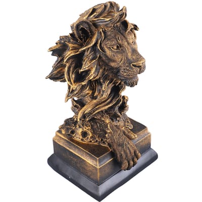 Leeuw Harsbeeld Innovatief Vintage Exquise Leeuw Figuur voor Huisdecoratie Woonkamer Veranda black