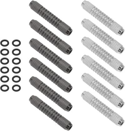 12 Stuks Dart Kegs met Rubber O-Ringen, 14g Vervangingsaccessoires voor Darts, 2BA Draad, Ideaal voor Dartspelers en Toernooien