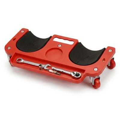 NordHaus Rolbare Kniepad Werkplaats Rood - Kniebeschermers - Monteurs Kniebankje - Met Gereedschaplade - 49 x 25 cm