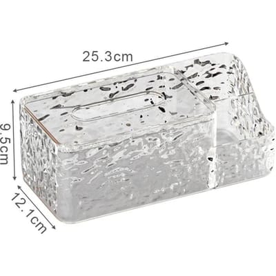 Boîte à mouchoirs en acrylique, boîte de rangement pour télécommande de bureau, boîte de rangement en plastique transparent pour mouchoirs de voiture pour le salon, le rangement à la maison