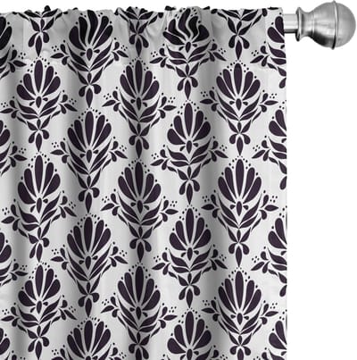 ABAKUHAUS Antieke Voorhang – 2x75x225 cm – Microfiber, Halfverduisterend, Donkergrijs/Wit