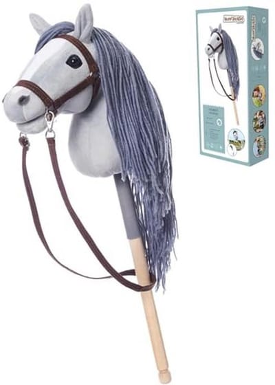 Steekpaard met Teugels en Afneembare Staart - Hoogwaardig Pluche Hobby Paard - Voor Actief Spelplezier