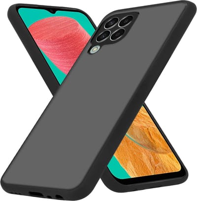 Cadorabo Hoesje geschikt voor Samsung Galaxy M33 5G in MATT ZWART - Hybride beschermhoes met TPU siliconen Case Cover binnenkant en matte plastic achterkant