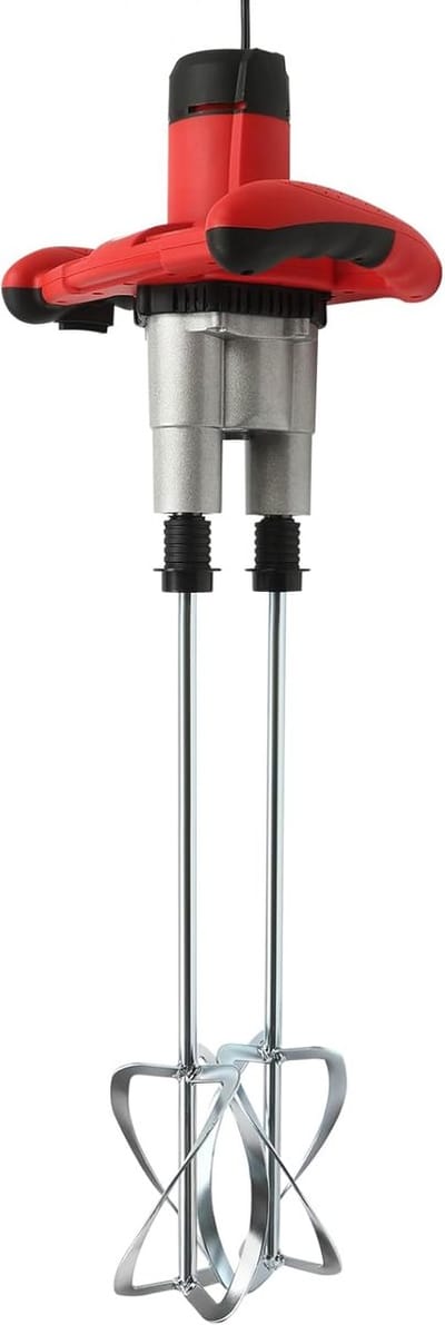Mortelmixer - Betonmixer - Gelijkmatig Mengen - 6 Snelheden - 2800 W - Rood