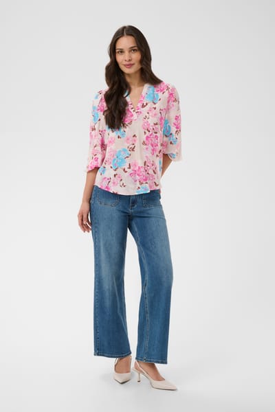 Damesblouse met lange mouwen KAFFE Haisley O-neck