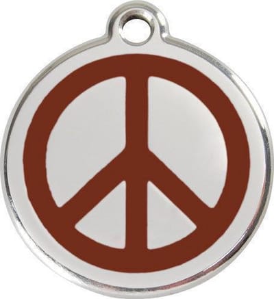 Red Dingo Hondenpenning 38 mm peace bruin