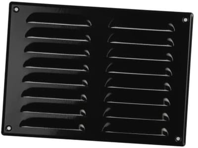 Ventilatierooster met Insectenhor - Metalen Ventilatieroosters voor Toevoer en Afvoer - Staal, Zwart
