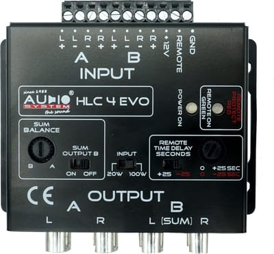 AUDIO SYSTEM 4-weg high-low adapter voor OEM radio's / High input adapter